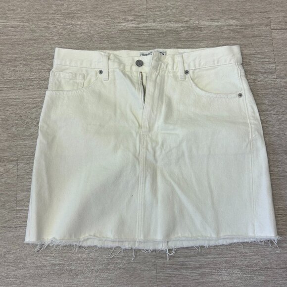 LUCKY BRAND WHITE DENIM MINI SKIRT - Picture 2 of 3